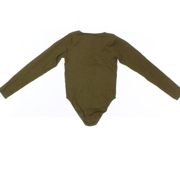 4 for $15🎃Forever 21 ribbed olive green bodysuit - Picture 2 of 3